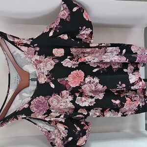 Torrid Floral Cold Shoulder Top in Pink and Purple